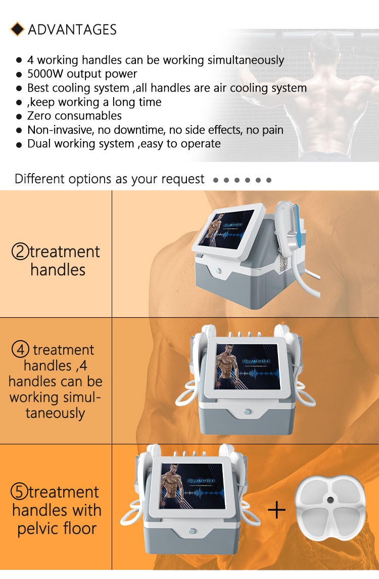 4 handle RF optional Muscle Stimulation Fat Removal machine